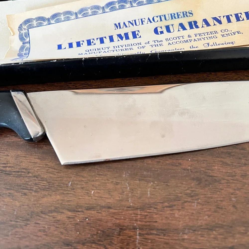 Kershaw KaiCut 1260 Chef Knife Vintage Japan Stainless Steel Black Handle 8 inch
